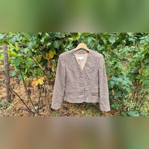 Liz Claiborne Checkered Blazer in Black and Tan